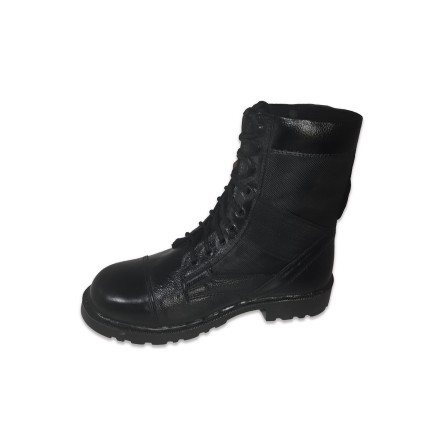 Long Leather Army Black Boot With Toe # 517