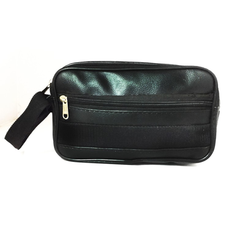 Militia Black Leatherite Shaving Kit Pouch