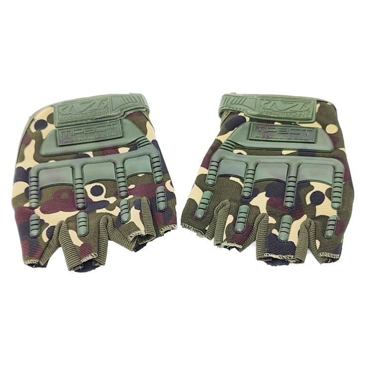 Camouflage Print Half Finger Hand Gloves