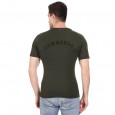 Militia Printed Men Round Neck Dark Green, Black T-Shirt