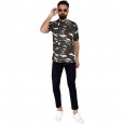 Militia Military Camouflage Men Round Neck CRPF half sleeves Multicolor T Shirt