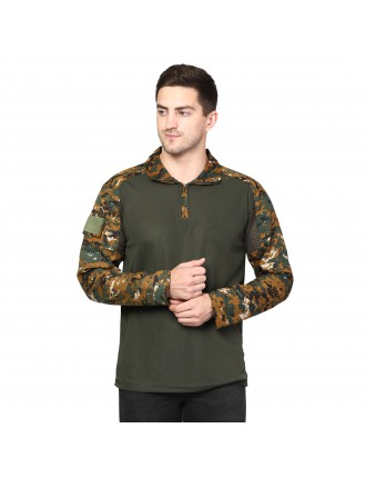 MILITIA Men's Camouflage Full Sleeves URI Pattern Jali Cobra T-Shirt