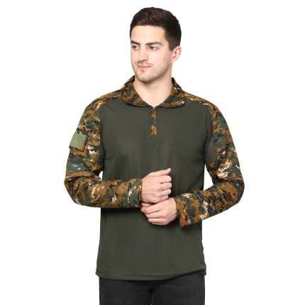 Militia Men's Camouflage Full Sleeves URI Pattern Jali Cobra T-Shirt