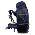 Adventure Trekking Bag Rucksack 80 litres for hiking travelling camping with rain cover(blue-black)