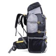 Adventure Trekking Bag Rucksack 80 litres for hiking travelling camping with rain cover(grey-black)