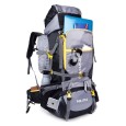 Adventure Trekking Bag Rucksack 80 litres for hiking travelling camping with rain cover(grey-black)