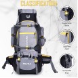 Adventure Trekking Bag Rucksack 80 litres for hiking travelling camping with rain cover(grey-black)