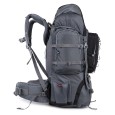 Trekafix MILITIA Outdoor Backpacking Pack, Large Capacity, Water Bottle Holder, Unisex Grey - Black