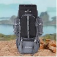 Trekafix MILITIA Outdoor Backpacking Pack, Large Capacity, Water Bottle Holder, Unisex Grey - Black